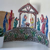 Curved Tabletop Painted Nativity on Grassy Knoll