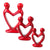 Single Soapstone Lover's Heart Sculptures - Red Finish