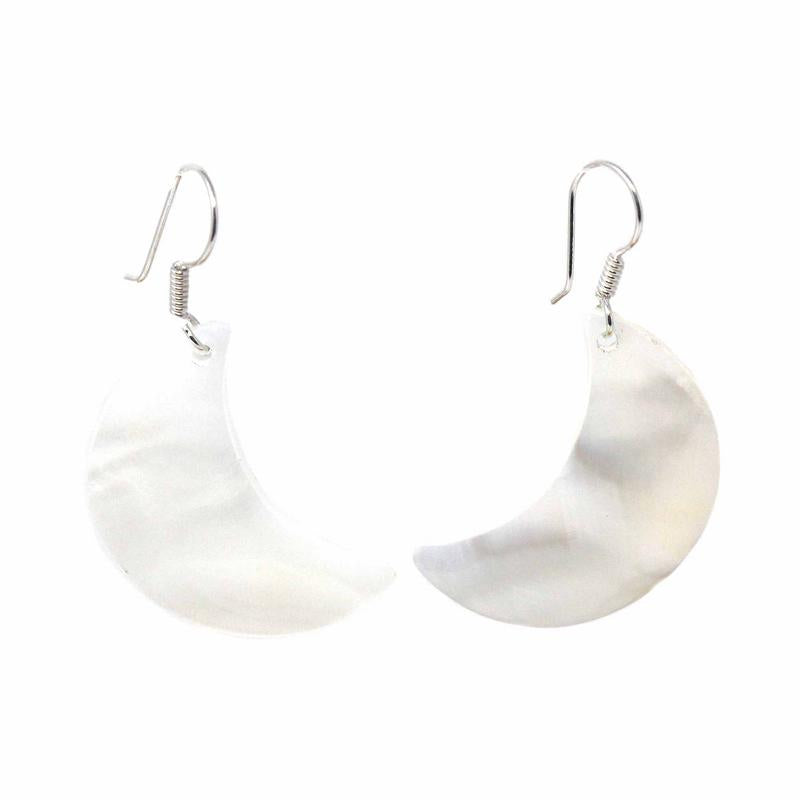 Mother-of-Pearl Crescent Moon Earrings