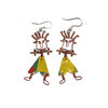 Set of 10 Dancing Boy Earrings with Tin Can Body