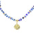 Choker Necklace in Two Tone Blue Glass with Golden Pendant, PACK OF 3