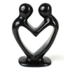 Single Soapstone Lover's Heart Sculptures - Black Finish
