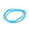 Long Single Strand Maasai Bead Necklace, Sky Blue