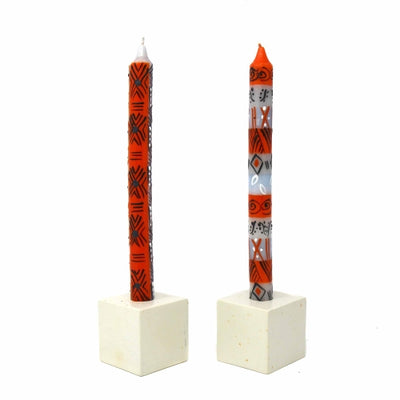 Hand-Painted Dinner Candles, Pair (Kukomo Design)