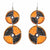 PACK OF 5 -Maasai Bead Double Circle Dangle Earrings, Mango Orange and Black