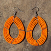PACK OF 5 -Maasai Bead Orange Teardrop Earrings
