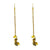 Brass Chain Labradorte Uncut Stone Earrings, PACK OF 3