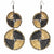 PACK OF 5 -Maasai Bead Double Circle Dangle Earrings, Gold and Black