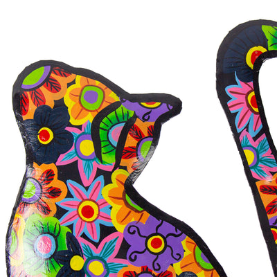 2NDs MINOR IMPERFECTIONS - Happy Kitty Haitian Steel Drum Wall Art, 13 inch