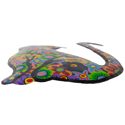 2NDs MINOR IMPERFECTIONS - Happy Kitty Haitian Steel Drum Wall Art, 13 inch