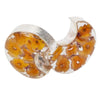 Pressed Flower Crescent Stud Earrings - MIXED COLORS
