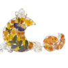 Pressed Flower Crescent Stud Earrings - MIXED COLORS