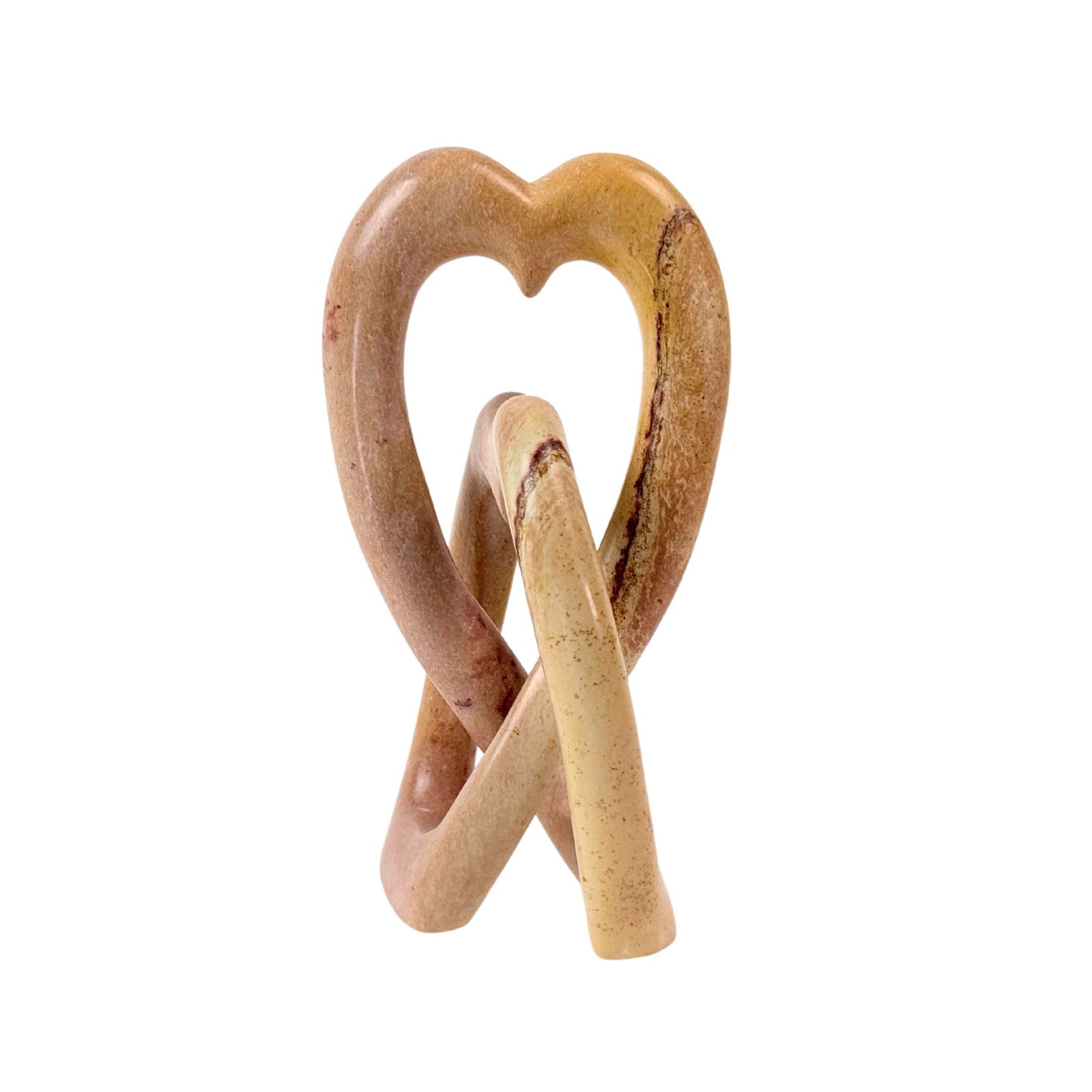 Pink Soapstone Heart Design Eternal Love Knot Sculpture