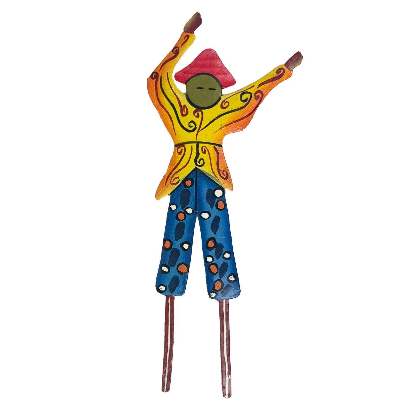 Painted Moko Jumbies- On Stilts, 12 inch