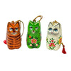 Handpainted Kashmiri Sitting Cat, Green