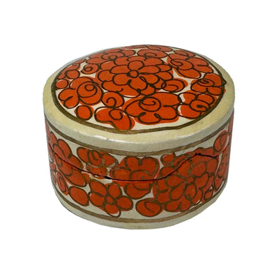 Handpainted Kashmiri Box, Orange Flowers