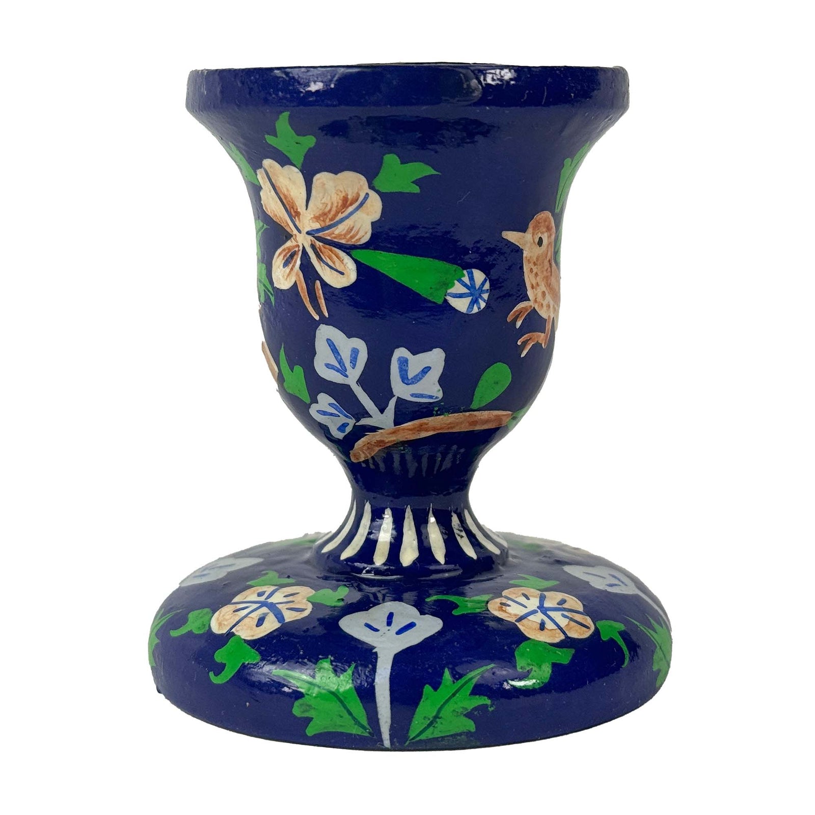 Handpainted Wood Kashmir Candle Stick Holder