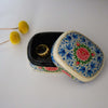 Handpainted Kashmiri Wood Box, Blue with Peony