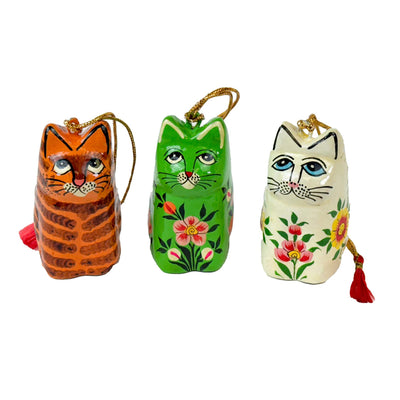 Handpainted Kashmiri Sitting Cat, Tabby