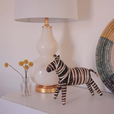 Baby Banana Fiber Zebra Safari Animal Sculpture