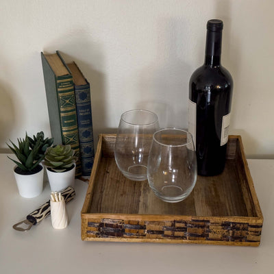 Square Banana Fiber Tray - 10 inch