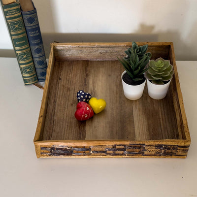 Square Banana Fiber Tray - 10 inch