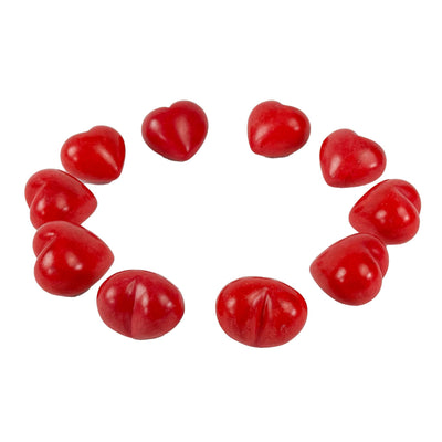 10-Pack - Red Soapstone Hearts (4cm)