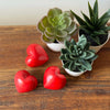 10-Pack - Red Soapstone Hearts (4cm)
