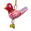 Handpainted Pink Birdie Ornament with Gungroos Bells, Set of 3