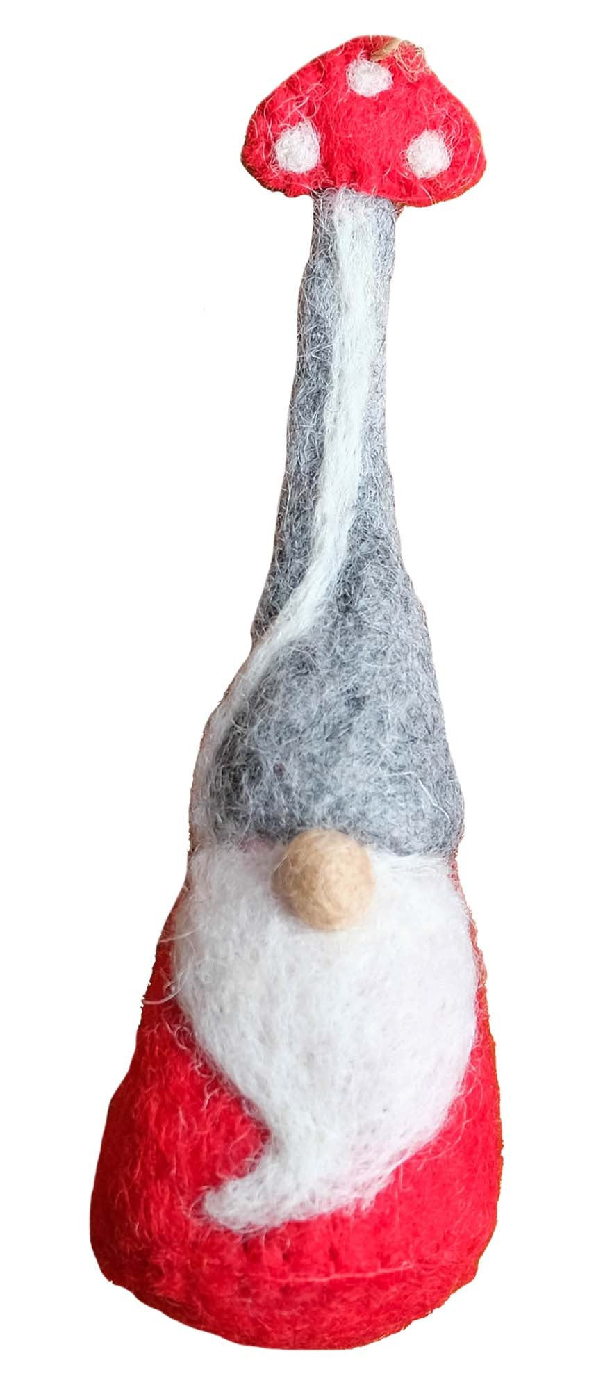 Gnome Felt Holiday Ornament, Red