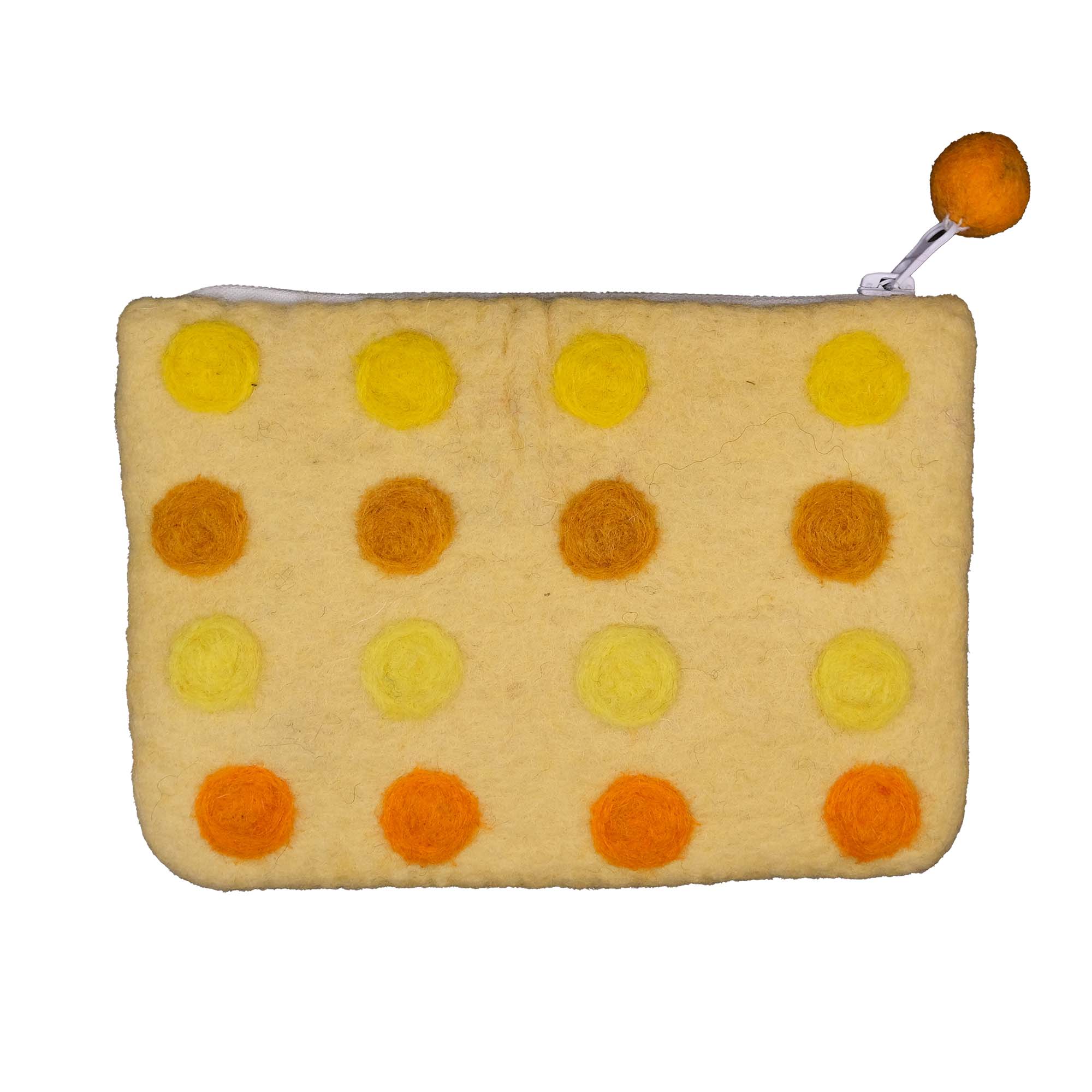 Honey Felt Zipper Pouch, Yellow