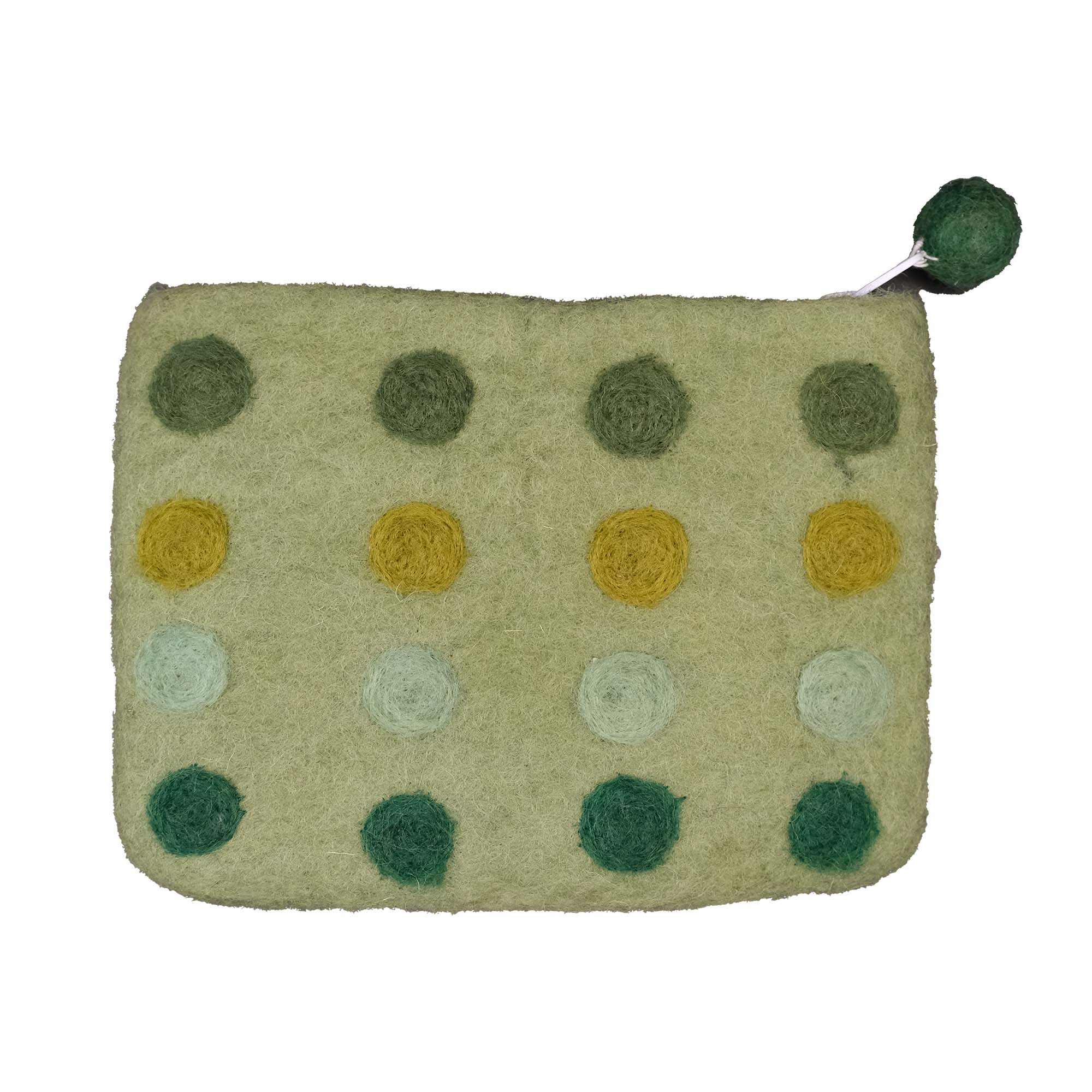 Rain Forest Felt Zipper Pouch, Green