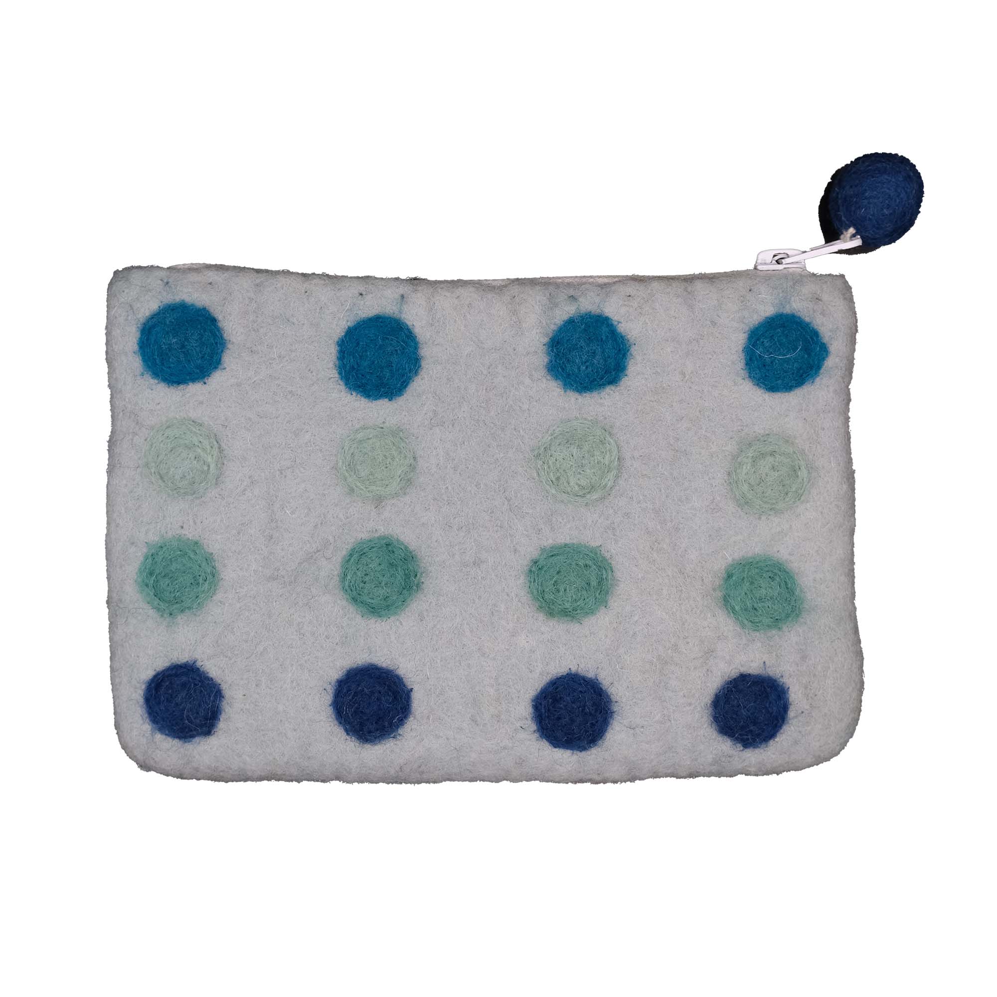 Ocean Felt Zipper Pouch, Blue