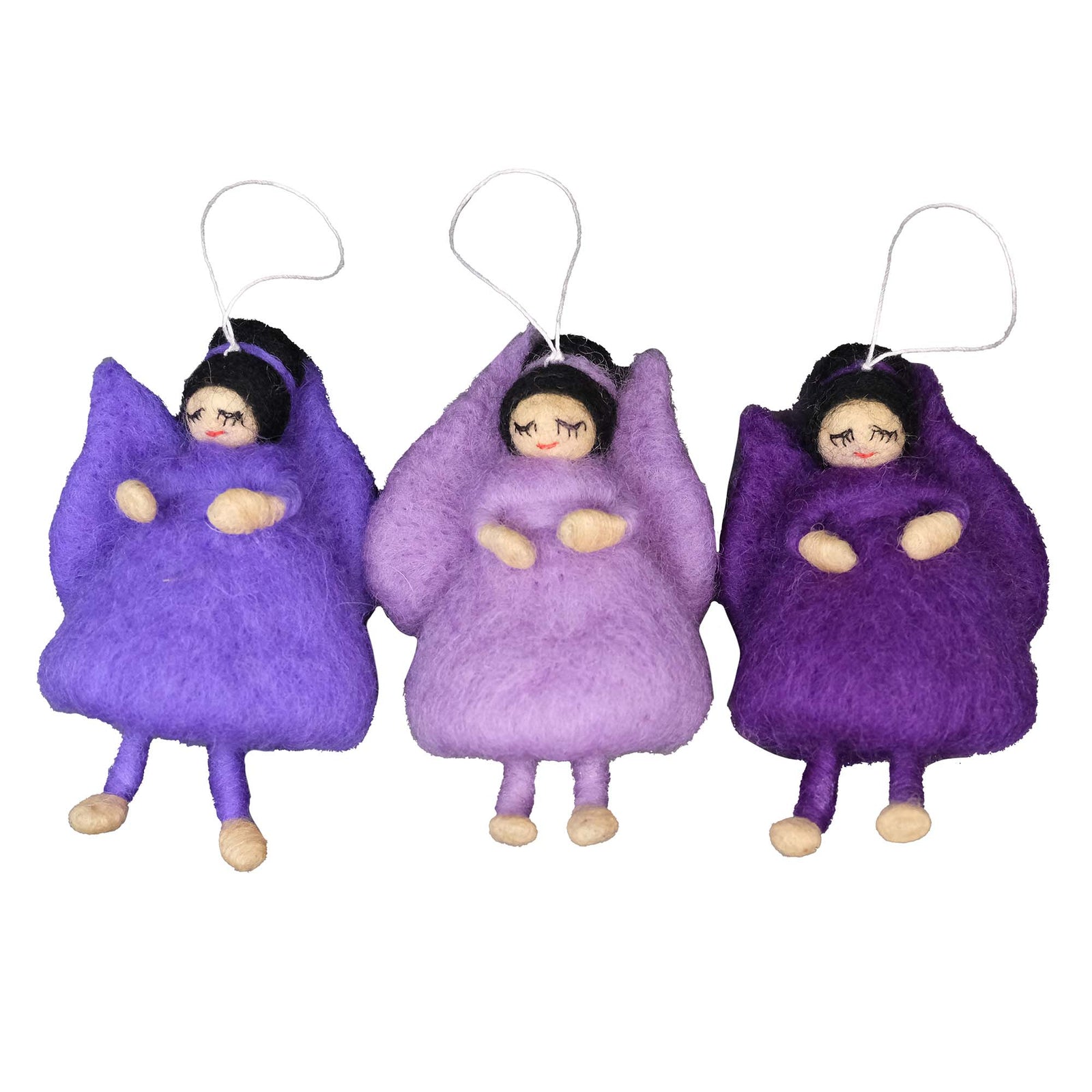 Sugar Plum Fairy Felt Holiday Ornament, Set of 3
