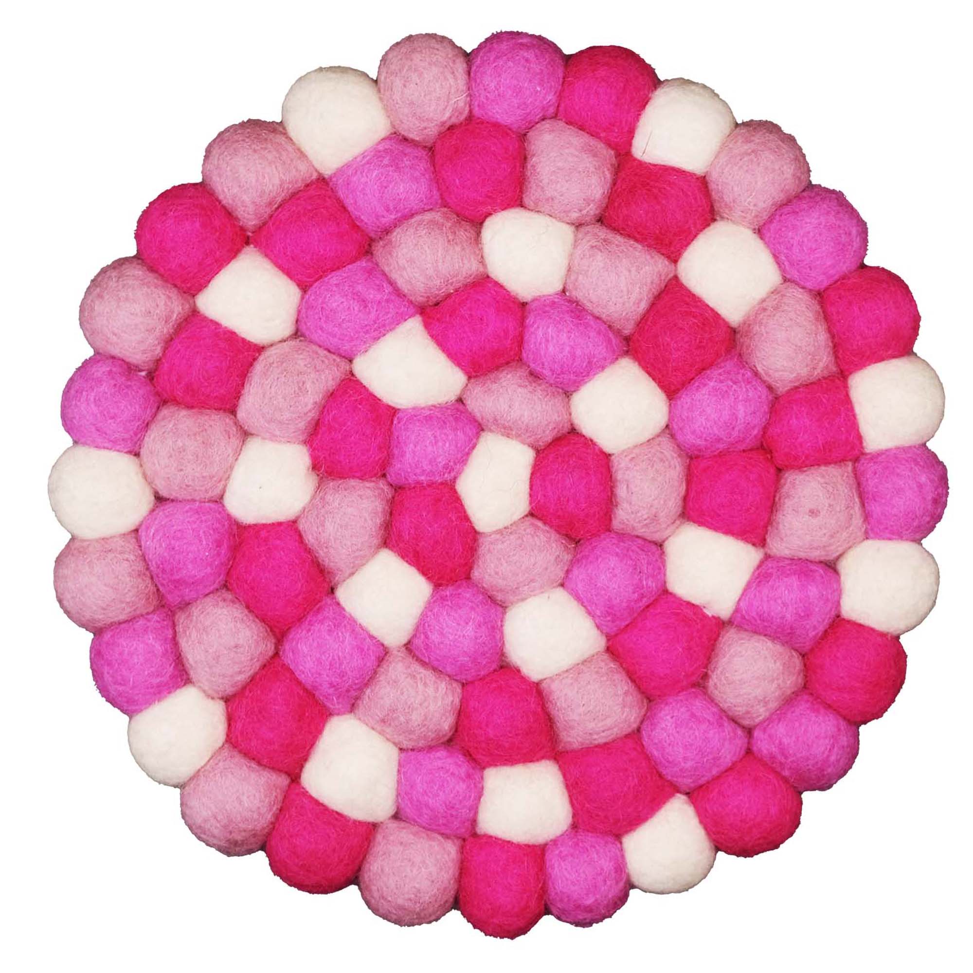 CLOSEOUT - Felt Ball Trivet: Pretty in Pink
