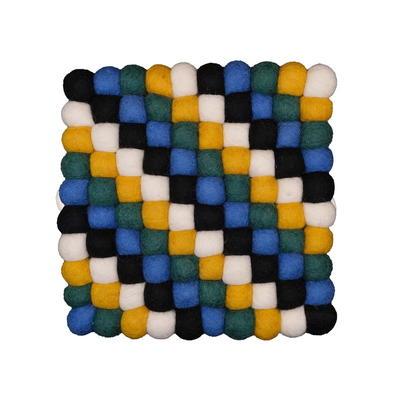 Felt Ball Square Trivet: Tangier Tile