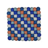 Felt Ball Square Trivet: Blue City