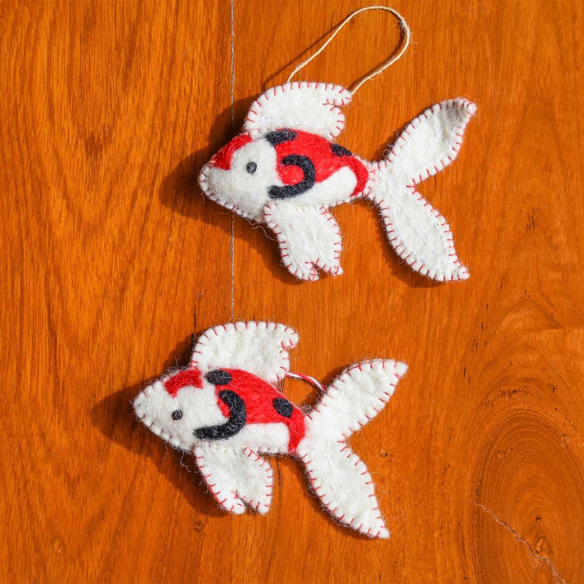 CLOSEOUT - Koi Fish Felt Ornament, Black