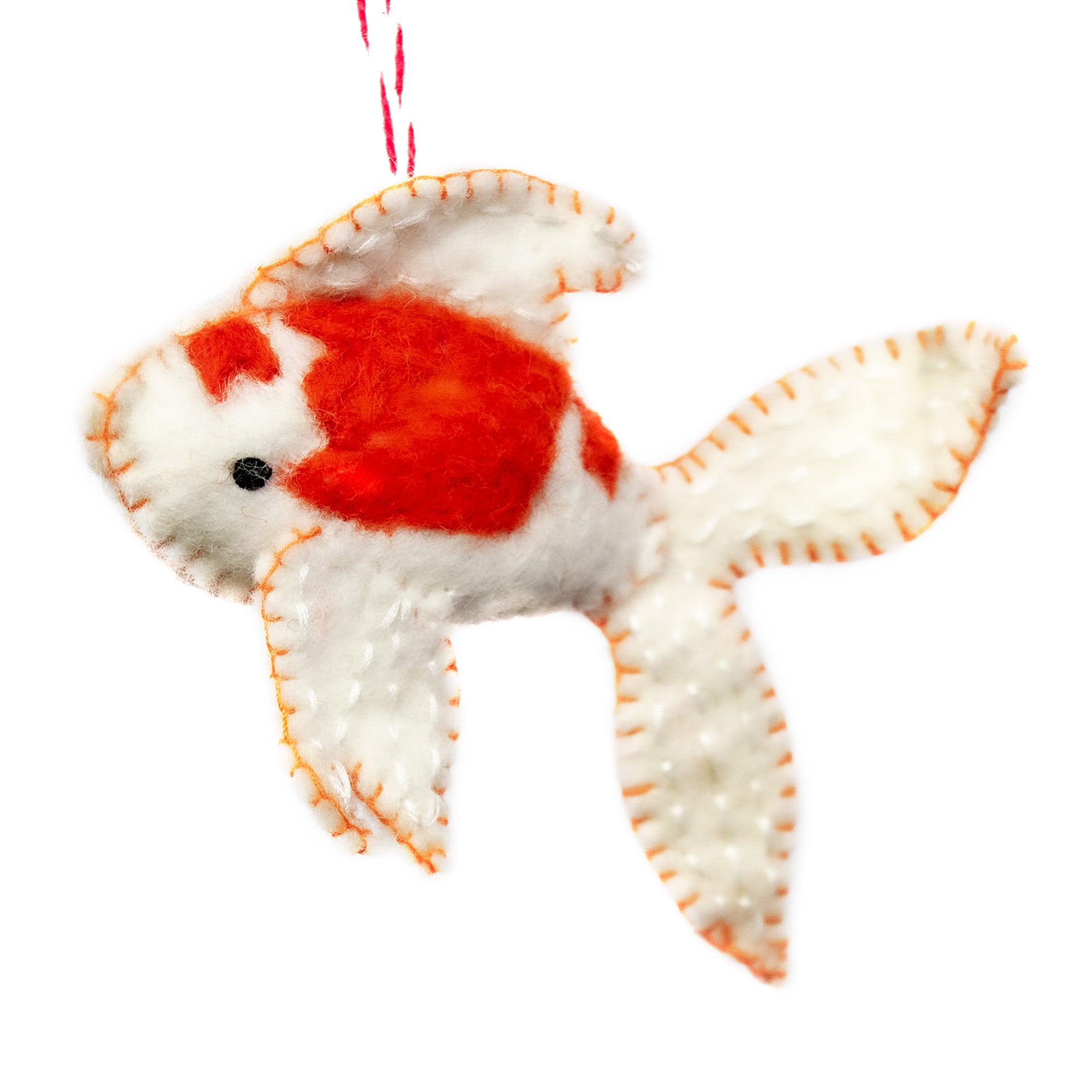 CLOSEOUT - Koi Fish Felt Ornament, Orange