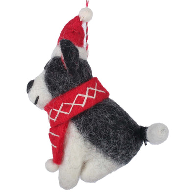 Big Dog Husky Felt Ornament