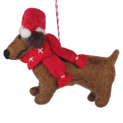 Big Dog Daschund Felt Ornament