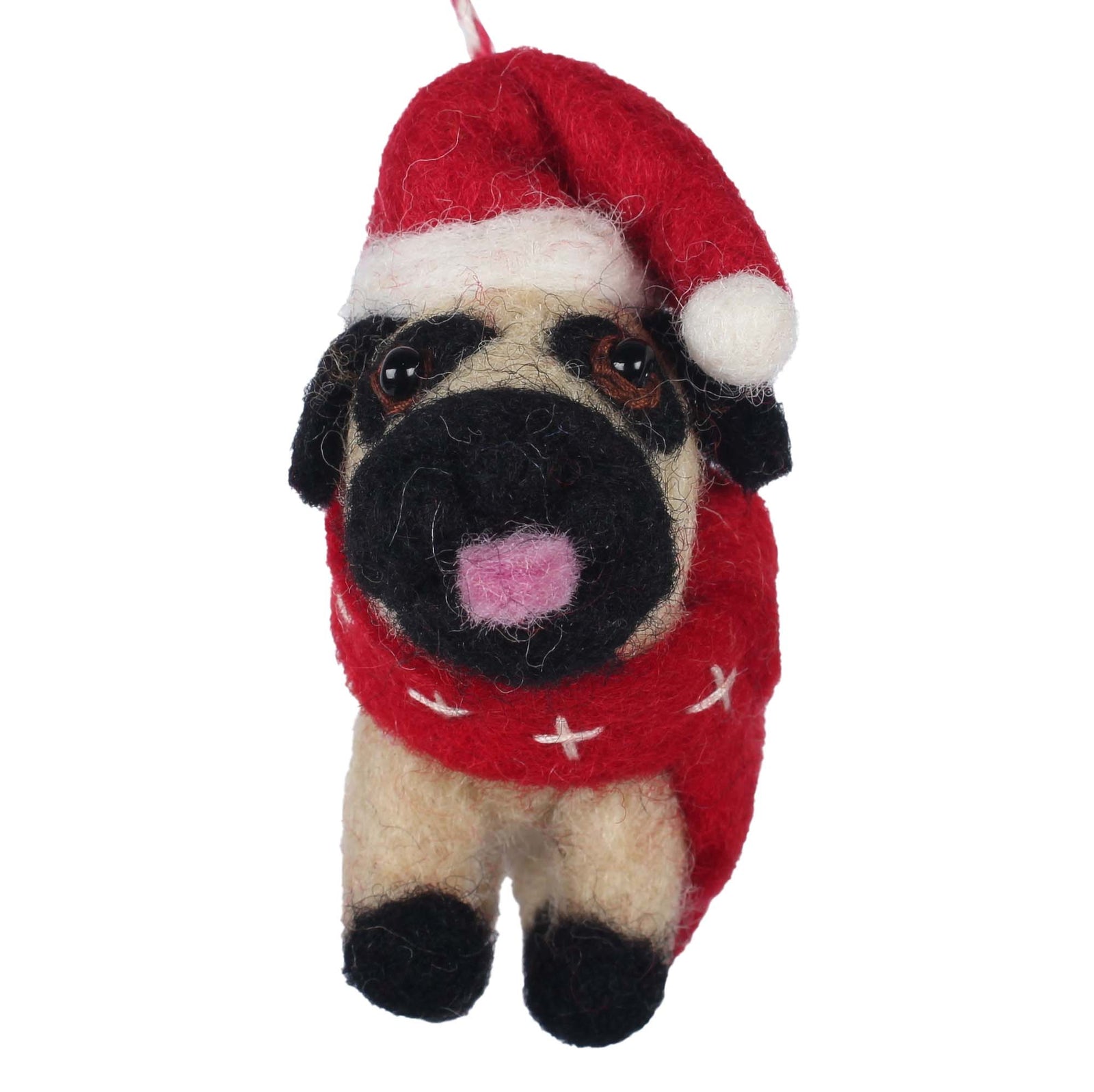 Big Dog Pug Felt Ornament
