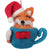 Santa Fox Coffee Cup Felt Ornament