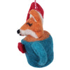 Santa Fox Coffee Cup Felt Ornament