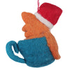 Santa Fox Coffee Cup Felt Ornament