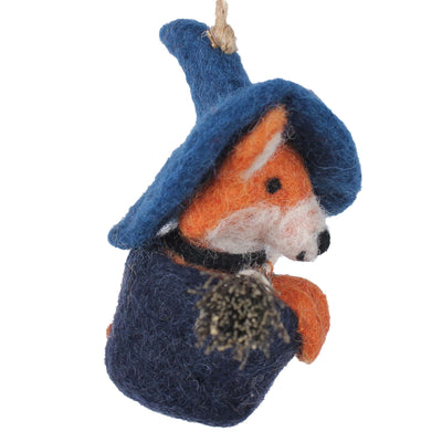 Witch Fox Coffee Cup Felt Ornament