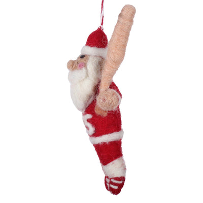 Coach Claus Baseball Felt Ornament