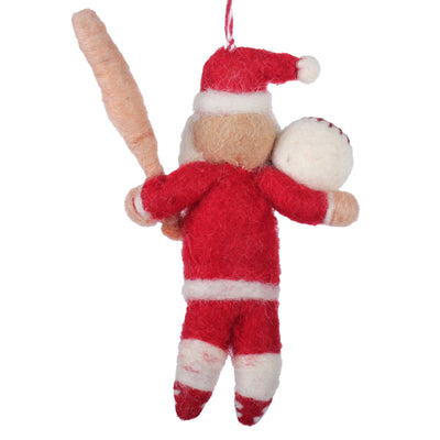 Coach Claus Baseball Felt Ornament