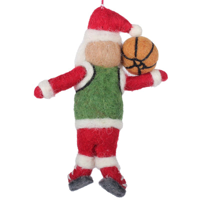 Coach Claus Basketball Felt Ornament