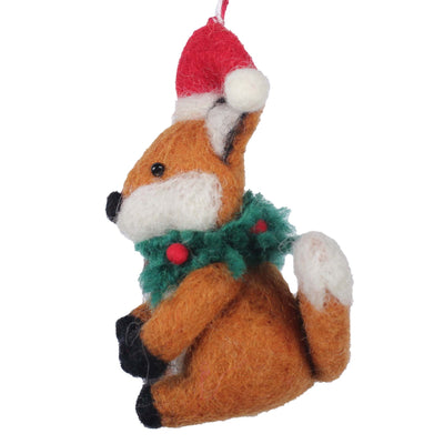 Fox and Wreath Felt Ornament